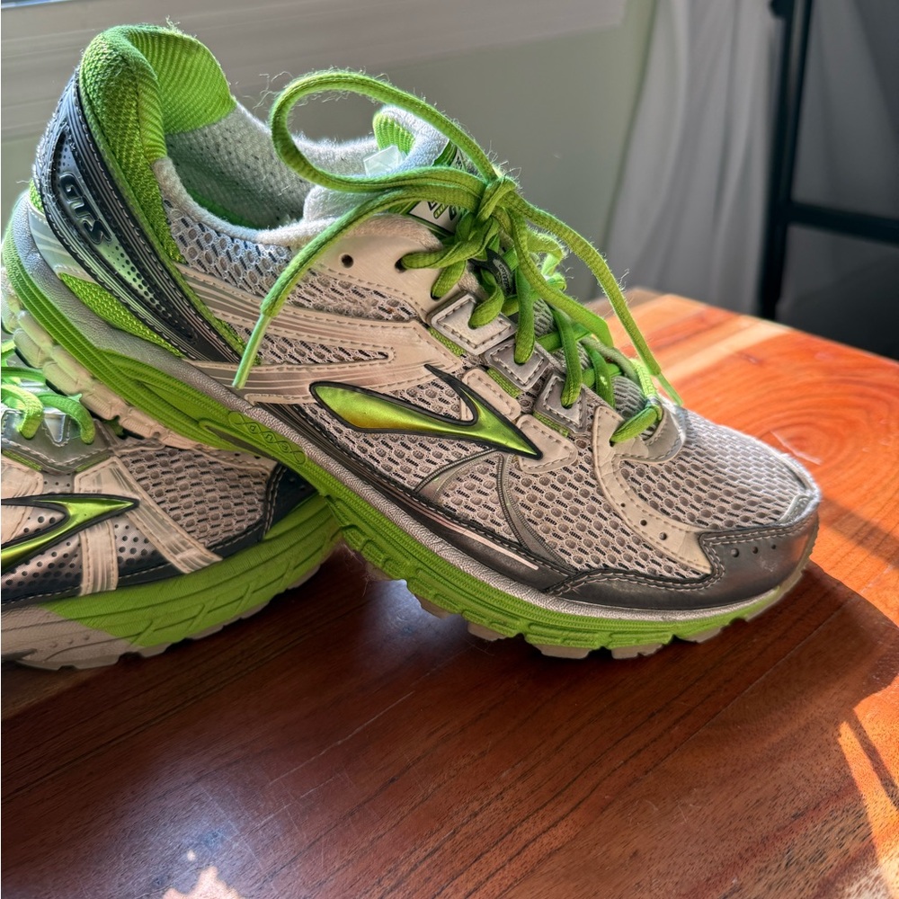 Brooks- Neon Green, Grey and White GTS 13- Athletic Running Shoes